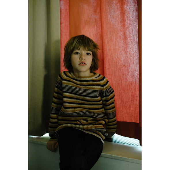 Knitted raglan sweater (Retro Stripe)