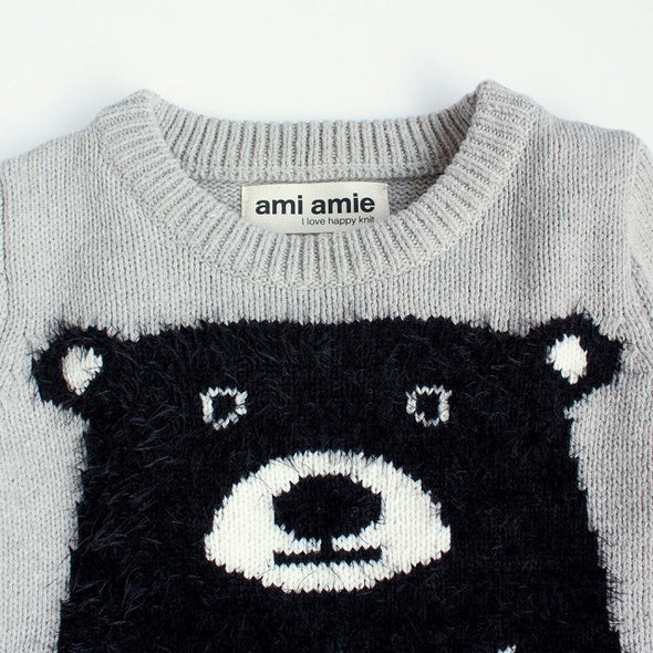 Ami Amie Polar Bear Pullover (Grey) - TA-DA!