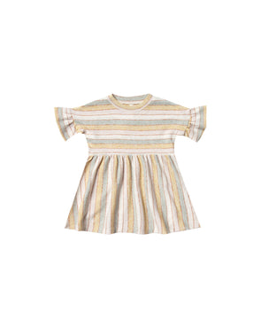 Rylee + Cru - Babydoll dress ( Carnival Stripe & Rainbow Sun)