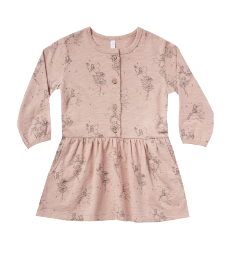 Button Up Dress ( Mushroom / Rose )