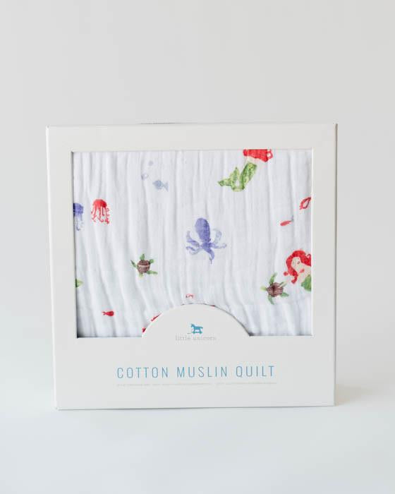 Little Unicorn Cotton Muslin Quilt (Mermaid) - TA-DA!