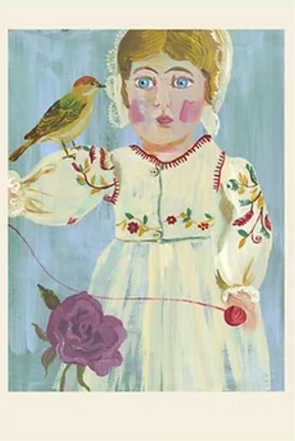 Nathalie Lete Postcard Girl With Bird