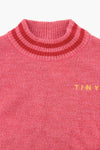 Tiny Cottons - Lines Crop Sweater (Colour : Bubble Gum)