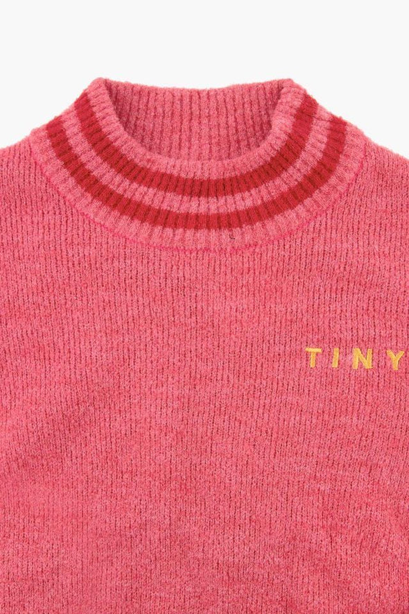 Tiny Cottons - Lines Crop Sweater (Colour : Bubble Gum)